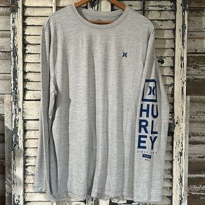 NWOT Hurley Grey quick dry long sleeve shirt